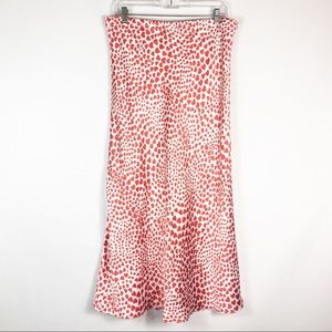 Rachel Zoe Red White Hearts Slip On Skirt